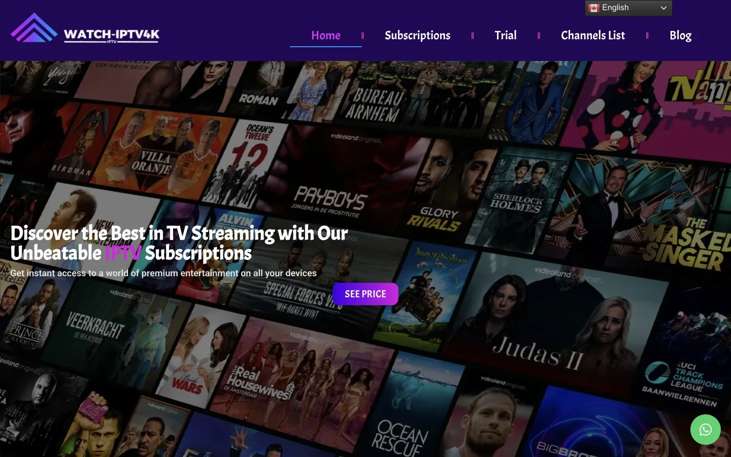 Watch IPTV4K streaming subscription website