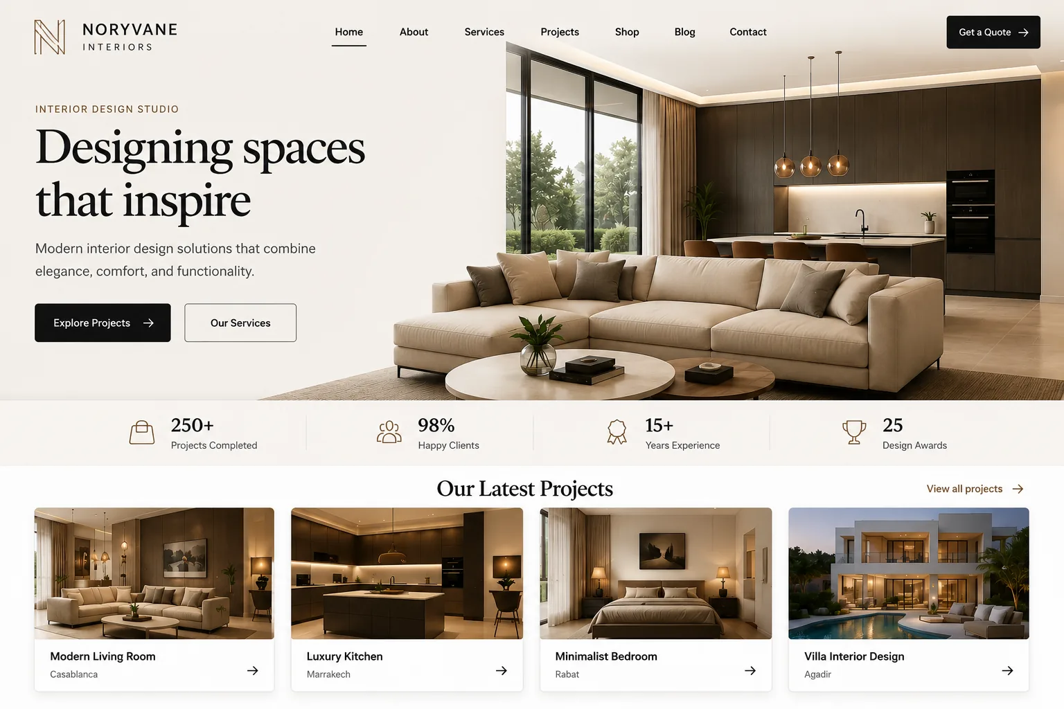 Noryvane Interiors premium website